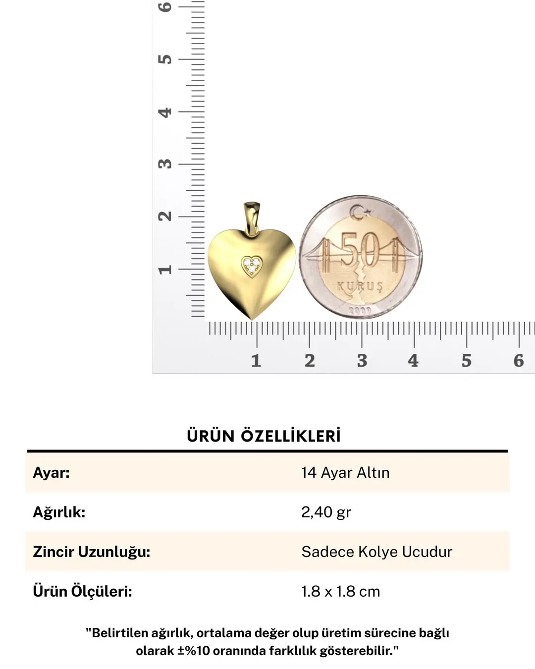 Kalbimin Sahibi İsimli 14 Ayar Altın Kolye Ucu