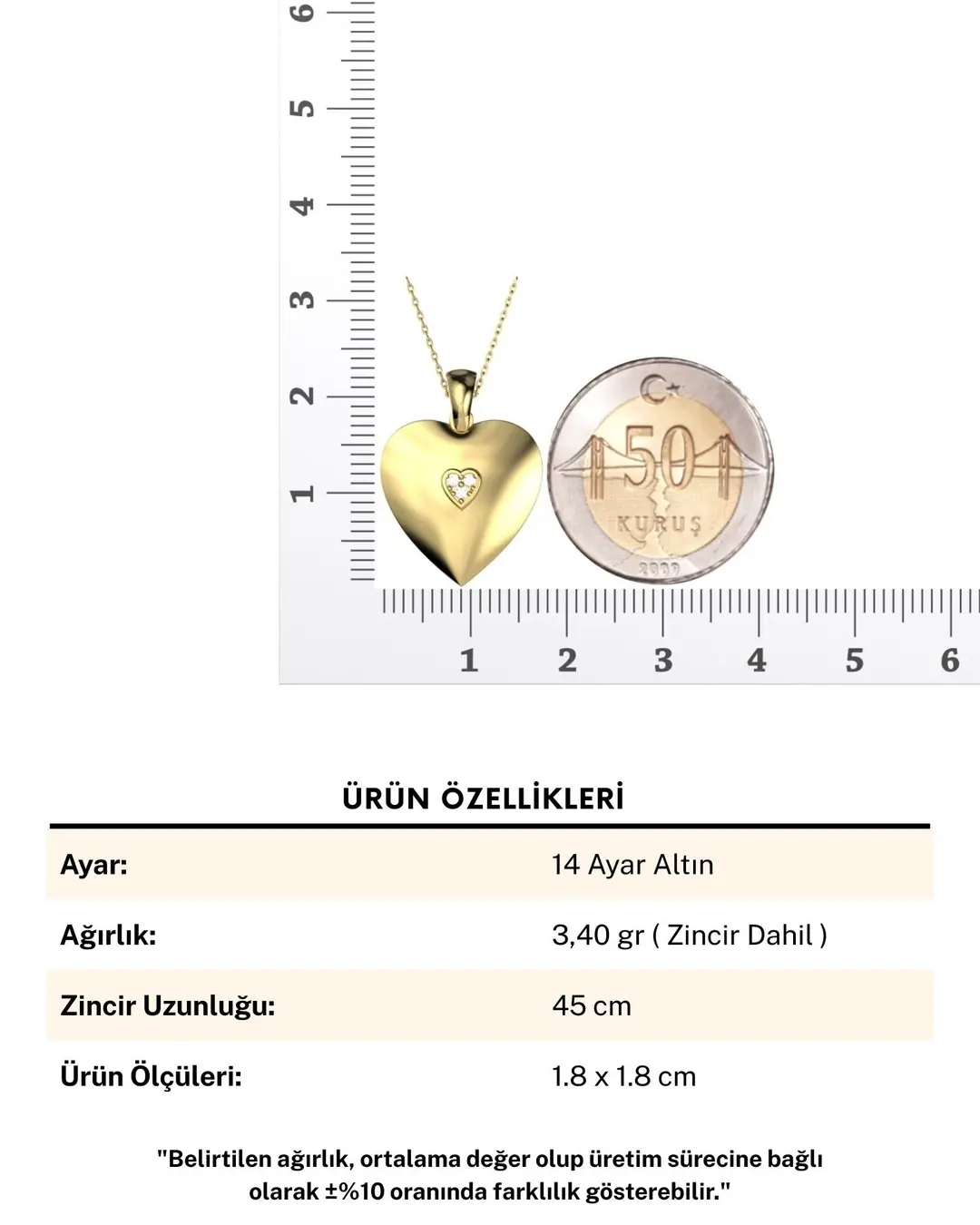 Kalbimin Sahibi İsimli 14 Ayar Altın Kolye
